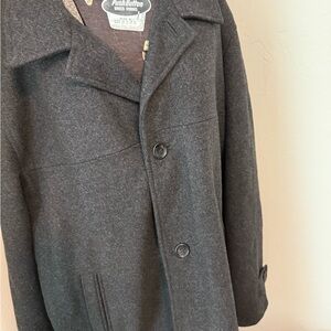 London Fog Charcoal Pea Coat Trench Coat